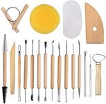 worison Professional Pottery Tools Kit For Clay Pottery Sculpting, Scarping, Cutting, Fine Detailing, Smoothening, Shaping And Trimming (Pack Of 19 Tools), Beige