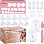 Kearnybo Replacement Parts Kit for Momcozy M5 Wearable Breast Pump – Includes 2 Bottles, 10 Flanges, 8 Duckbill Valves, 4 Membranes, Sizing Ruler & Cleaning Brush – BPA-Free, Easy to Clean