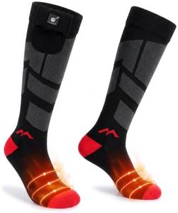 SUN WILL Heated Socks for Women, Cozy Electric Winter Socks for Men, Skiing | Rechargeable, 360° toe heat, up to 15H on low, 78g batteries, 3 heat settings, cushioned comfort for hiking,cycling，travel