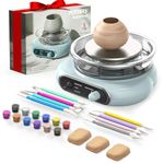 Alldeer Mini Pottery Wheel Kit - 4.7" Electric Clay Wheel with Foot Pedal, Adjustable Speed & Forward/Reverse Rotation Ceramic Wheel, Tiny Clay Spinner for Adults and Beginners (Mint Green)