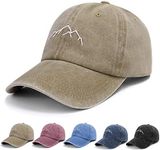 YouGa Baseball Cap Mens - Vintage Washed Dad Caps Adjustable Cotton (Khaki)