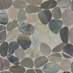 Bedrosians Waterbrook Jumbo Sliced Pebble Mosaic, Grey Mix (11-Pack, 11 SF)