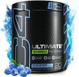 Cellucor C4 Ultimate Shred Pre Workout Powder for Men & Women, Metabolism Supplement with Ginger Root Extract, ICY Blue Razz, 20 Servings (Pack of 1)