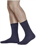 vitsocks Men's 80% MERINO Wool Fine Warm Socks (3 PAIRS) Soft Breathable Comfortable, navy blue, 9.5-11.5