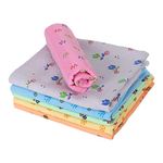 ZAHYA Floral Cotton Napkins/Hand Towel | 6 Piece Set, Multi-Use for Dining, Face, Workout, Fitness & Gym | Ultra-Lightweight 27g Each | Colorful Floral Design