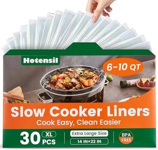 Slow Cooker Liners, Hotensil 14"x 22" 30 Count Cooking Bags Large Size Disposable Pot Liners, Fit 6QT to 10QT for Slow Cooker Cooking Trays, Multi-Purpose Durable Liners Plastic Bags, BPA Free