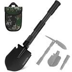 NACATIN Folding Shovel, Camping Military Survival Shovel Portable Tool for Camping, Hiking, Backpacking, Car Emergency, Outdoor, Gardening, Trenching