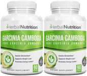 Garcinia Cambogia for Weight Loss and Kidney Stone Management, 2, 90 Count Bottles 180 Capsules 60% and 95% HCA Blend Dosing 700mg - 2400mg