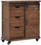 vidaXL Rustic Solid Fir Wood Storage Cabinet with Drawers, Mobile Sideboard or Lowboard, Brown