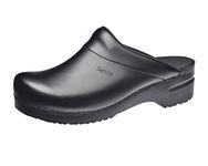 Sanita | Karl PU Mule Clog | Original Handmade Flexible Leather Clog for Men | Black | UK 6.5