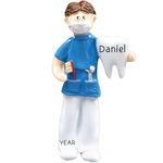 Personalized Guy Dentist Ornament 2022 – Polyresin Healthcare Hero Ornament – Unique Dentist Gifts for Men, Dental Student Gifts – Medical Profession Ornament – Dental Christmas Ornament