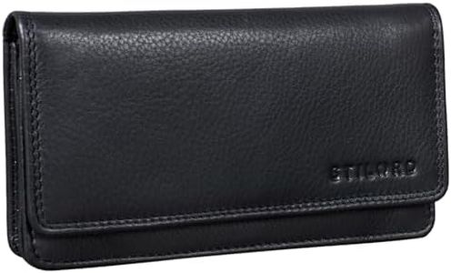 STILORD 'Lotta' Vintage Cartera de Cuero para Mujeres RFID Protector Monedero Femenino Billetera Señora para Tarjetas Billetes y Monedas con Caja de Regalo, Color:Negro