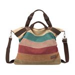 Eshow Women Canvas Shoulder Bag Hobo Handbags and Purse Cross-Body Bag Messenger Bag Travel Mom Bag for Women (Style1123)