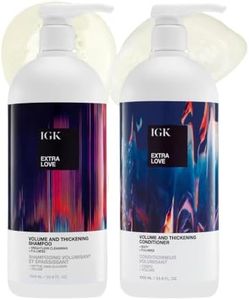 IGK Extra Love Volume & Thickening Shampoo & Conditioner Set, 33.8 oz- 2 Pk | Volumizing Duo Adds Body + Fullness to Fine, Flat Hair, Cleanses, Hydrates + Thickens, Vegan + Cruelty-Free, 2 x 33.8 Oz
