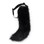 BANLAN Faux Fur Fox Costume Cat Tail Children/Adult Cosplay Halloween Christmas Party Costume One Size Black