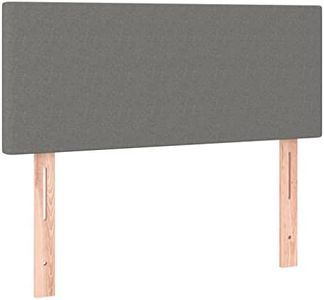 vidaXL Fabric Headboard- Adjustable Height, Dark Grey, Solid Larch Wood & Engineered Wood, Designed for Ultimate Back Support (100x5x78/88 cm)