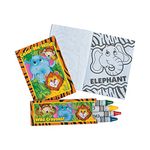 Fun Express Mini Zoo Sarfari Animal Coloring Book and Crayon Sets - 12 Books and 12 Boxes of Crayons - Party Favors, Daycare and Classroom Supplies - VBS Vacation Bible School Supplies/Decor