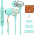 Bulees Earphones for Kids Children, Soft In-Ear Headphones wired with Mic and Volume Control, Cute Small Earbuds for iPhone 6/6s, Android Smartphones, MP3 Players (Blue)