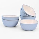 Eha Earth-Friendly Small Soup Bowls Set of 6 | Ice Cream Bowl | Dessert Bowls | 300 ml | Made with Bamboo Fibers & Rice Husk | Microwave Safe Bowl | Serving Bowl Set | Azure