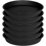 Bleuhome 6 Pack of 12 inch Plant Saucer, Heavy Duty Plastic Plant Saucer 12 inch Round, Plant Tray for Pots, Flower Saucers for Indoors, Garden Plate Bowls, Trays for Planter 10"/11"/12" (Black)