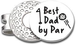 Golf Ball Marker Dad Gifts for Birthday Fathers Day from Daughter Son Best Dad by Par Golf Gifts for Men Golfer Husband from Wife New Daddy Stepdad Golf Lovers Valentines Christmas Magnetic Hat Clip