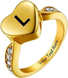 Custom Name Keepsake Urn Rings For Ashes For Women Dog Memorial Ring Pet Cremation Jewelry