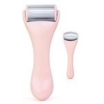 Ice Roller for Face and Eye 2 Pcs,Face Roller Skin Care for Puffiness,Migraine,Pain Relief,Eye Roller For Puffy Eyes Dark Circles,Stainless Steel Facial Roller (Pink)