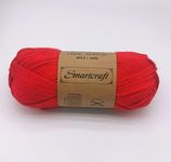 Smartcarft Super Soft Glossy Knitting Yarn 100g 8ply Acrylic Baby Wool (Vibrant RED)