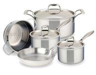 Meyer - 8-Piece SuperSteel Tri-Ply Clad Stainless Steel Cookware Set, Induction Cooktop Compatible