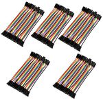 Jumper Wire Set, 5pcs Colorful Jumper Wires Dupont Cable 10cm 40pin Female to Female Ribbon Cable for Breadboard, Garage Door Springs and Wires