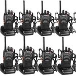 SINZUX Walkie Talkies Long Range 8Pcs, Walkie Talkies for Adults 2 Way Radio with LED Light Earpieces and Rechargeable Batteries 16CH Walky Talky Supports VOX Function