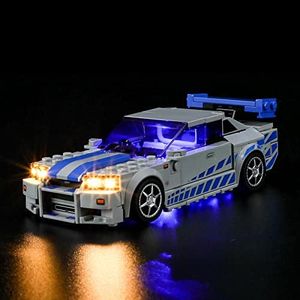 BRIKSMAX Kit d’éclairage à led pour LEGO Speed Champions Nissan Skyline GT-R (R34) 2 Fast 2 Furious - Compatible with Lego 76917 Blocs de construction Modèle- Pas inclure l’ensemble Lego