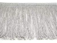 2 metre FRINGE 20CM WIDE TASSEL TRIM LACE, AVAILABLE in 5 COLOURS by MNJ-TRIMMINGS (Silver)