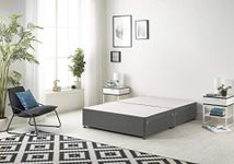 Bed Centre Bliss Grey Linen Divan Base with Optional Drawers and Headboard (3FT Single, No Drawers No Headboard)