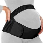 motherly Belly Supporting Maternity Belt for Pregnancy (Black, XX-Large) Polyester, Waist Support