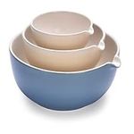 2LB Depot Prep Mixing Bowls Set of 3 - Ceramic Kitchen Bowls - Stackable Nesting Bowls Suitable for Serving, Baking, Prepping, and Stirring - Space-Efficient Storage - Allow Up to 2 Liter