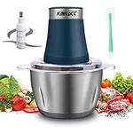 KingAcc 2L Mini Chopper with Overheating Protection,2 Speed Ajustable Electric Meat Grinder with 4 Durable Blades,Stainless-Steel Food Processor and Blender for Meat,Vegetables,Fruit Cutter(Clear Lid)