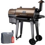Z GRILLS ZPG-450A Wood Pellet Grill & Electric Smoker BBQ Combo with Auto Temperature Control, Multifunctional 8 in 1 BBQ Grill, Bronze & Black, 450 Sq, inch Cooking Area