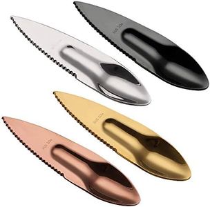 Kiwi Spoon Knife - Ansaw 2-in-1 Reusable Fruit Cutter Peeler Spoons, Stainless Steel Multi Use for Home Kitchen and Travel Utensil,Set of 4