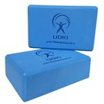 UDKI Yoga Block | Yoga Brick Blue (Set of 2, Extra Large Size), High-Density Premium EVA Foam Material, Soft Surface for Balance, Support & Performance, Yoga Props For Strength Training Exercise (3inch x 9inch x 6inch)