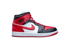 NIKE Jordan Womens WMNS Air Jordan 1 MID SE DO6699 200, Black/Red, 5.5 UK (BQ6472-079)