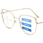 Firmoo Progressive Multifocal Reading Glasses 1.25x Women/Men, Anti Blue Light Fashion Ccomputer Glasses