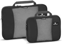 Eagle Creek Pack-It Original Packing Cubes for Travel Set - Durable, Ultra-Lightweight Suitcase Organizer Bags with 2-Way Zippers & Grab Handles, Black, Set S/M, Pack-it Compression Cube Set