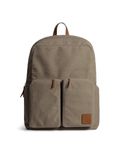 DailyObjects Khaki Beige Field Backpack | Casual Laptop Bag with Luggage Sleeve | Unisex Travel Backpack | Made of Durable Canvas Material | Zippered Compartments with Pockets