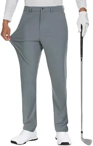 JWM Men's Golf Dress Pant Stretch - 30" Work Business Casual Comfy Trousers Slacks Quick Dry Lightweight with 5 Pockets Grey