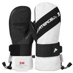 Atercel Ski Gloves with 3M Thinsulate, Snow Gloves Mitten, Winter Gloves for Men and Women, Suitable for Skiing Snowboard（White,L）