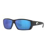 Costa Del Mar Men's Tuna Alley Sunglasses, Matte Black/Grey Blue Mirrored Polarized 580g, 62 mm