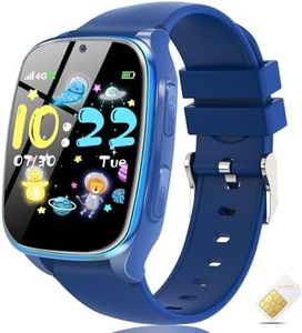 4G Kids Smart Watch Phone - Smart Cell Phone Watch for Boys Girls with Call SOS Games Alarm Camera Music Calculator School Mode Children Touch Screen Watches for Kids Birthday Ages 4-12 (Navy Blue)