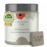 Country Chic All-in-One Chalk Paint for Furniture, Cabinets, Home Decor, Eco-Friendly, Matte Finish, Built-In Primer & Top Coat for Wood, Metal - Pebble Beach (Grey) - 8 oz (237 ml)