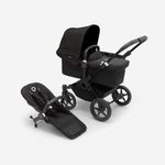 Bugaboo Donkey 5 Mono, Convertible Into Side by Side Double Stroller, Improved Design, Reversible Seat, One Hand Steering and Side Basket, Midnight Black